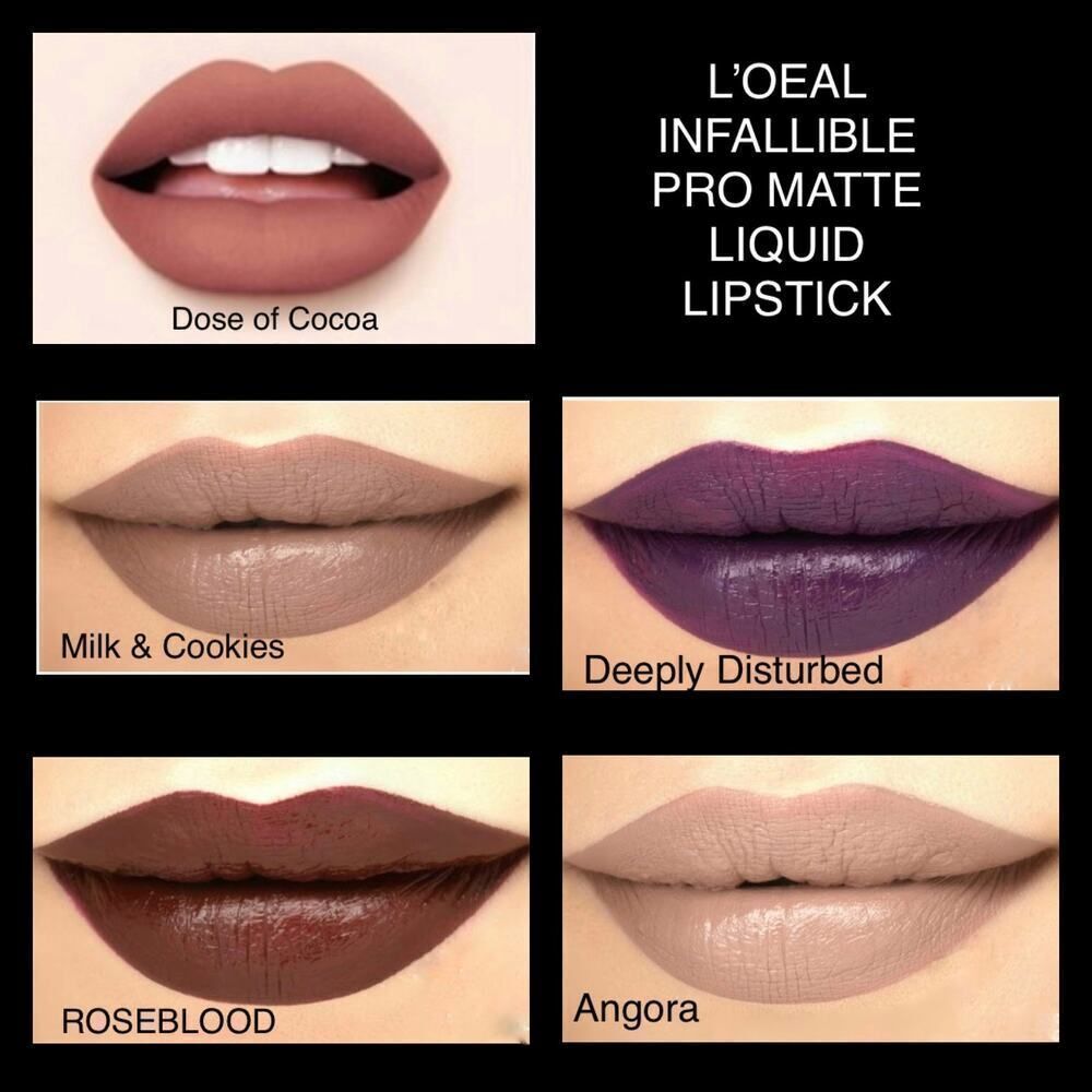 L'Oreal Infallible Pro Matte Lipstick in Assorted Shades Les Chocolate - Picture 2 of 5